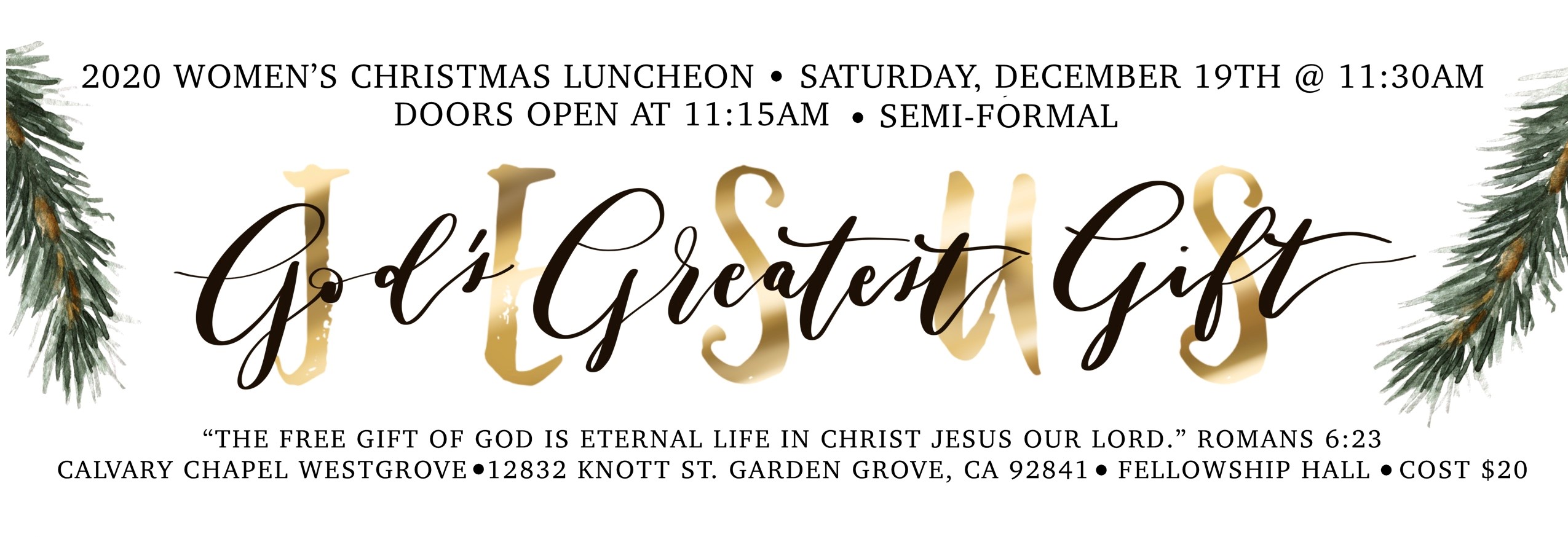 2020 Women's Christmas Luncheon | God's Greatest Gift